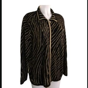 Size PL Gold an black zip up cardigan Blazer jacket